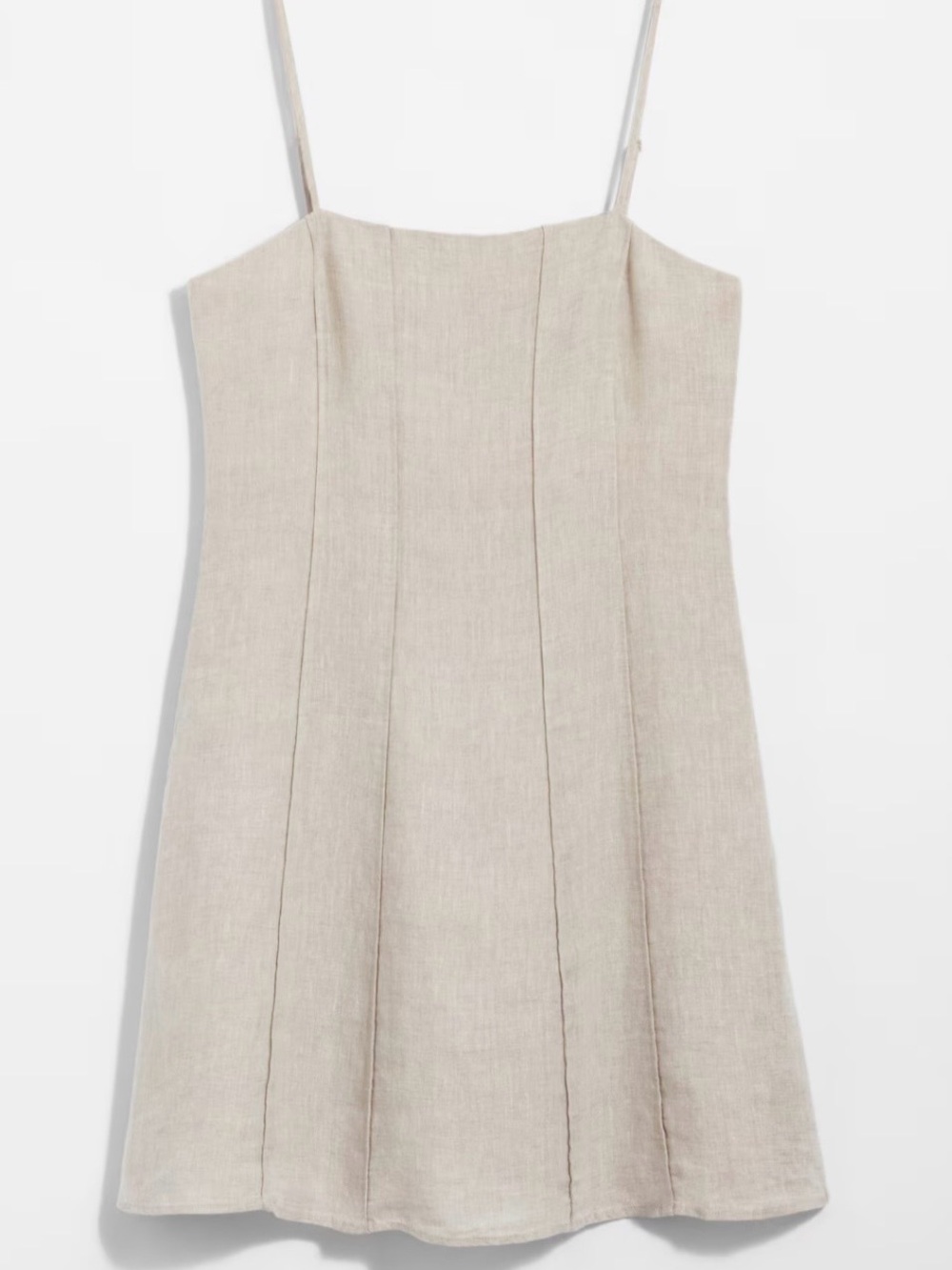 & Other Stories Strappy Linen Mini Dress in Light Beige
